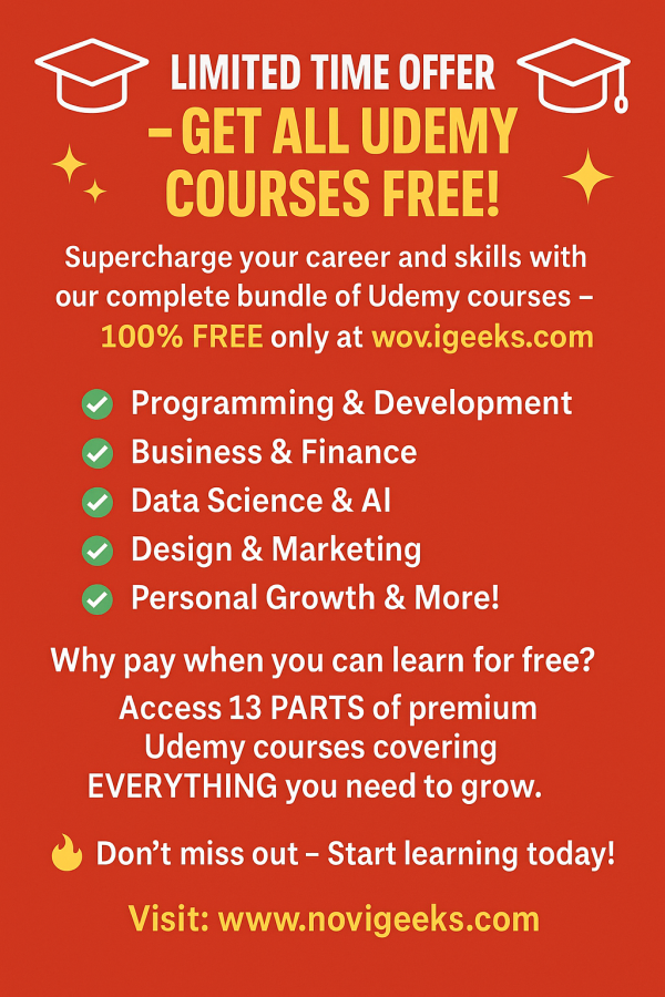 complete bundle of Udemy courses – 100% FREE